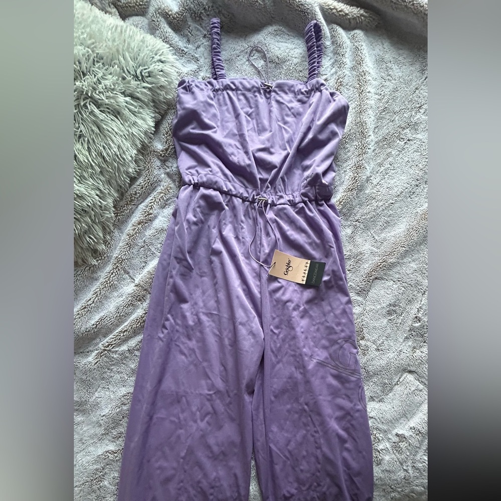 Purple Grishko warmup jumpsuit